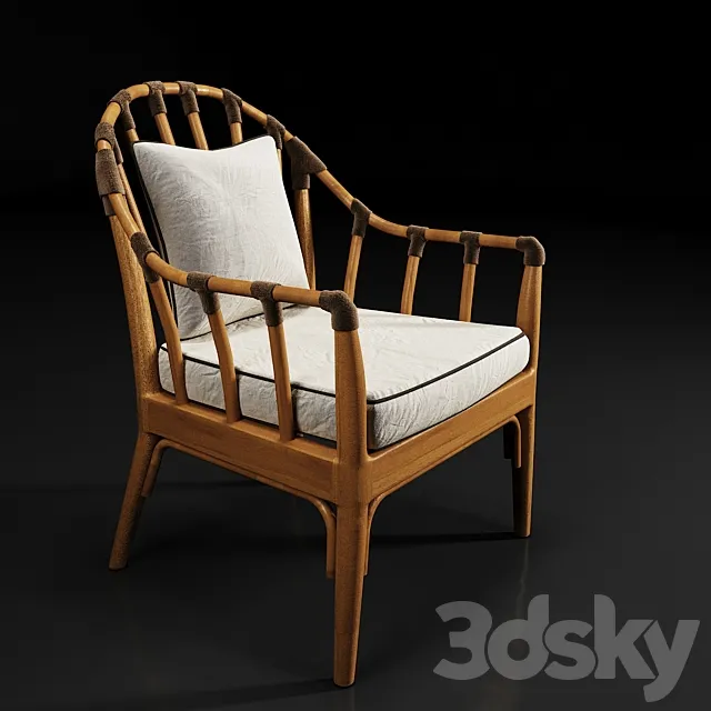 The rattan armchair 3DS Max Model