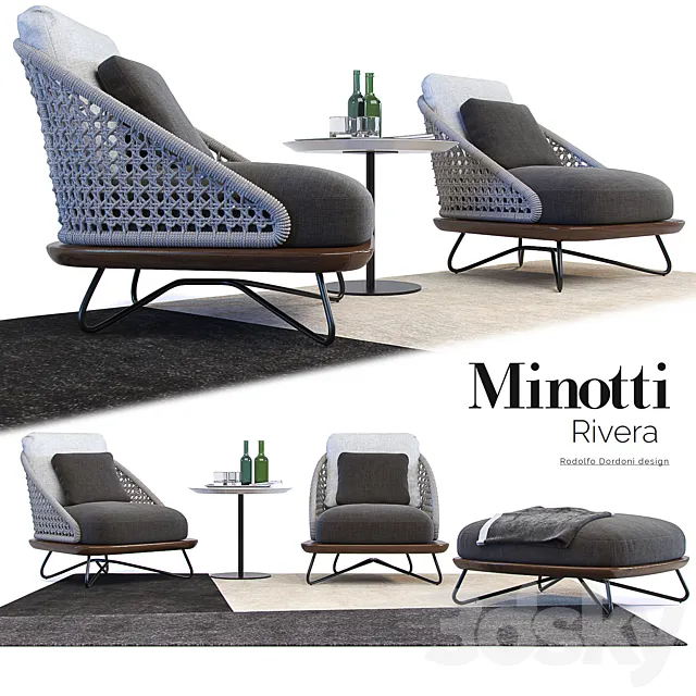 The Rivera Armchair _ Minotti Rivera Armchair 3ds Max