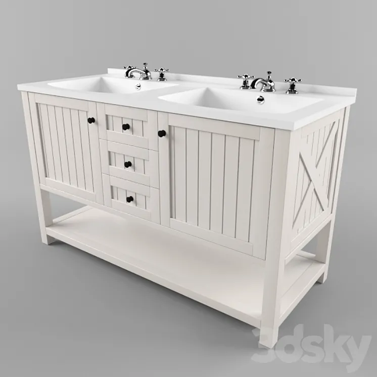 The sink in the style of the country 3DS Max