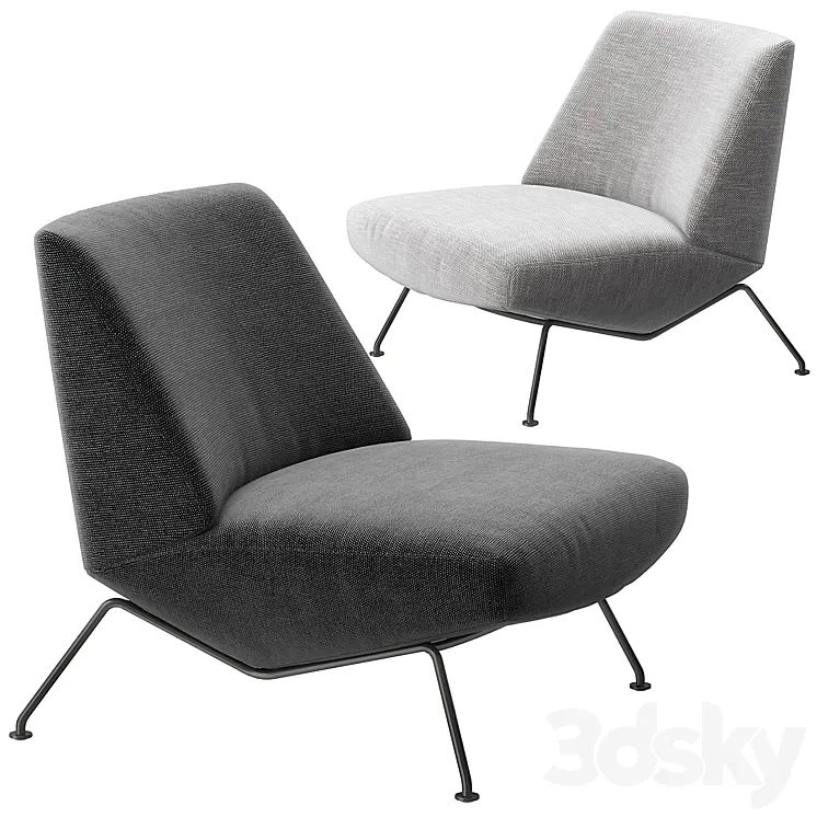 The Sleek armchair by Bonaldo 3DS Max Model