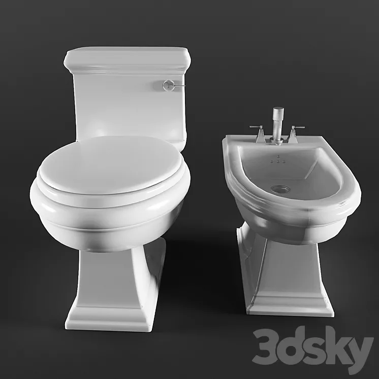 The toilet and bidet 3DS Max