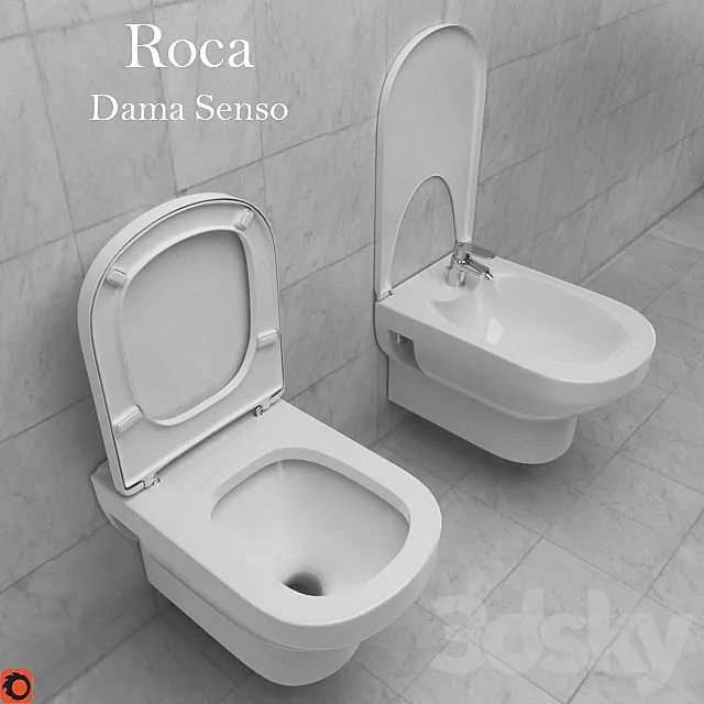 The toilet and bidet Roca Dama Senso 3DSMax File