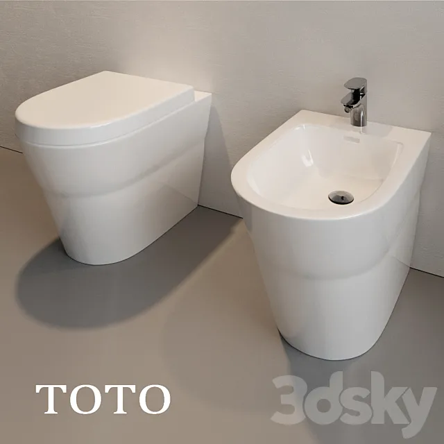 The toilet and bidet TOTO (corona + vray) 3DS Max Model