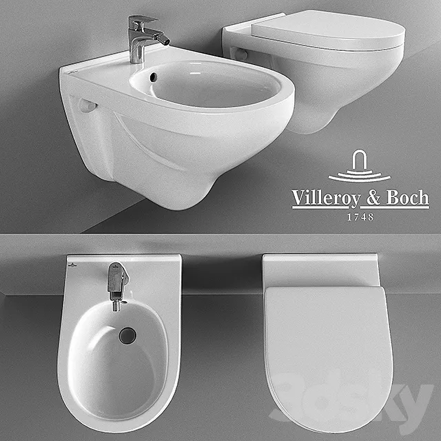 The toilet and bidet Villeroy Boch O’Novo 3DSMax File
