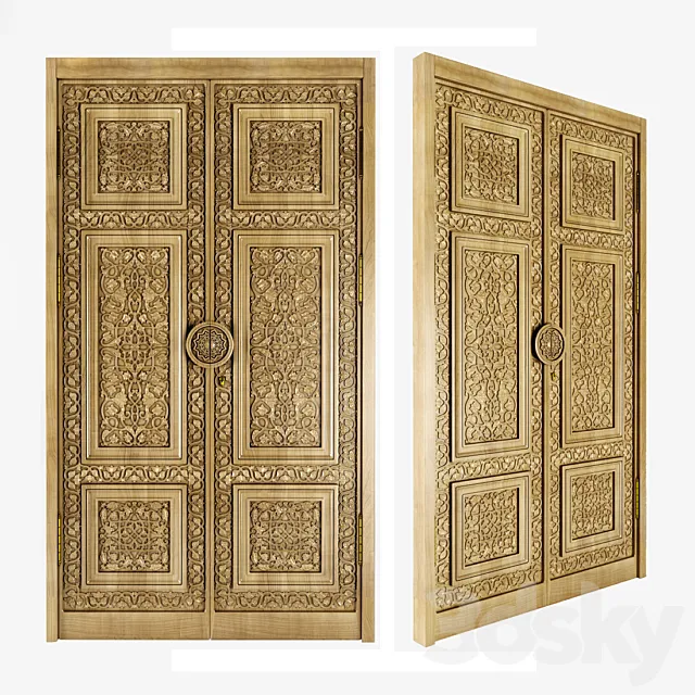 The Uzbek carved door 3DSMax File