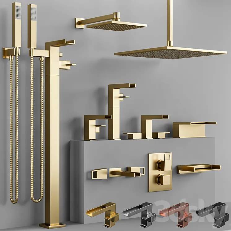 the watermark collection EDGE bathroom faucet set 3DS Max