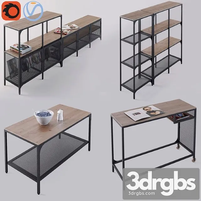 The whole furniture series ikea fjellbo 2 3dsmax Download