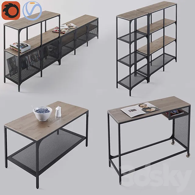 The whole furniture series Ikea Fjellbo 3DSMax File