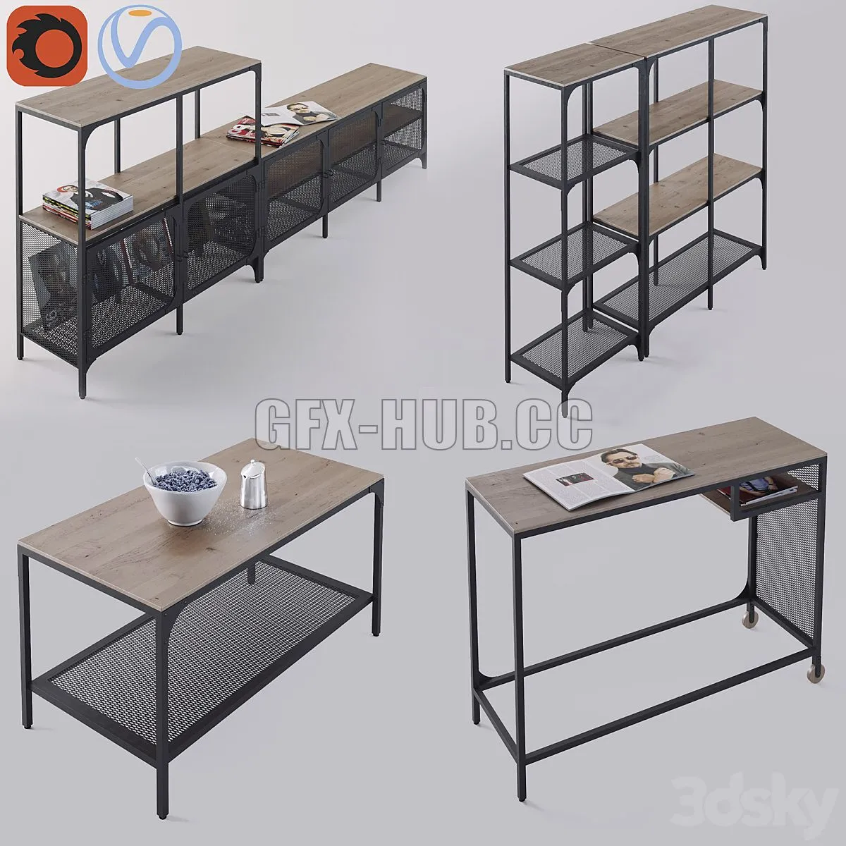 The Whole Furniture Series Ikea Fjellbo 3dsMax Model