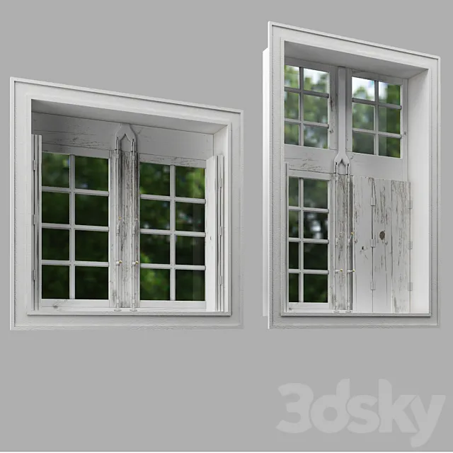 The windows in the style of Provence. 3ds Max