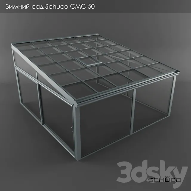 The winter garden Schuco CMC 50 with pent roof 3ds Max