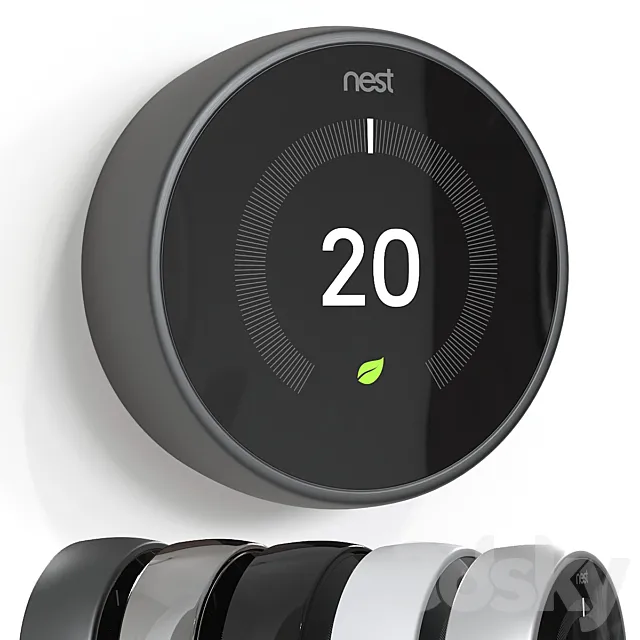 Thermostat Nest Learning Thermostat. (5 materials) 3ds Max