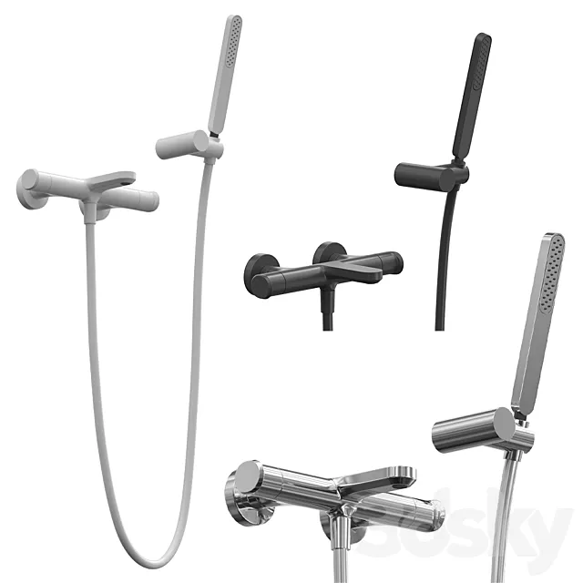 Thermostatic bath faucet with shower set Cisal Lineaviva 3ds Max