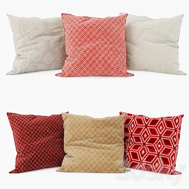 Thibaut – Decorative Pillows set 4 3ds Max