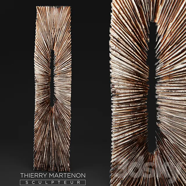 Thierry Martenon. figurine. carving. abstraction. contemporary art. art. wall-mounted. painting. wooden decor. eco. eco-design. sculpture 3DSMax File
