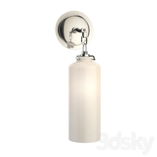 Thomas OBrien Katie 1 Light 5 inch Polished Nickel Decorative Wall Light in White Glass 3DS Max Model