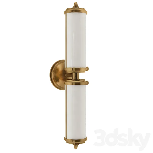 Thomas OBrien Merchant 2 Light 5 inch Hand-Rubbed Antique Brass Bath Wall Light 3DS Max Model