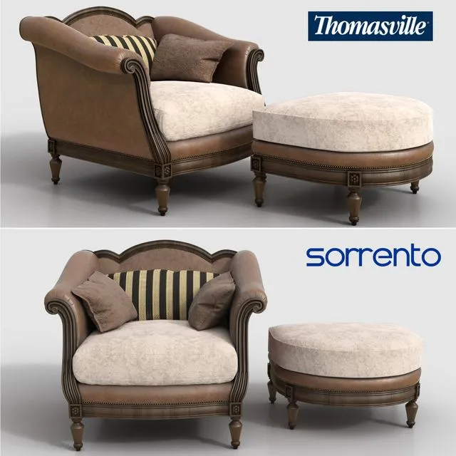 Thomasville chair and ottoman Sorrento 3dsMax Model