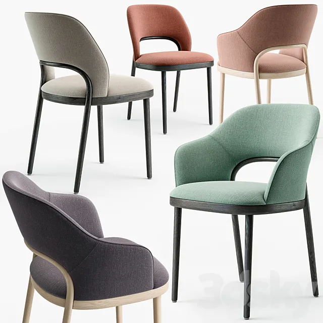 Thonet 520 chair set 3ds Max