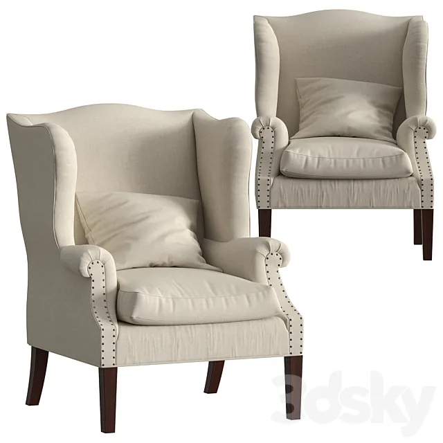 Thorn Tail Wing Back Armchair 3ds Max