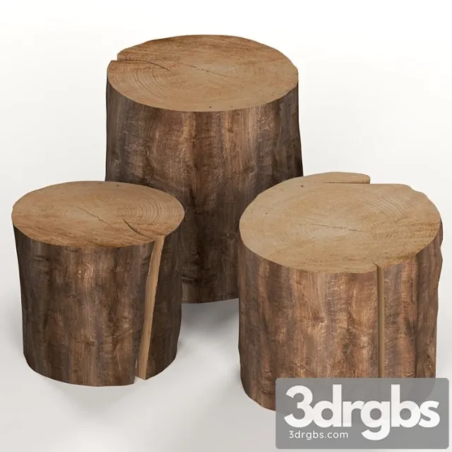 Three dark coffee table stumps. 2 3dsmax Download
