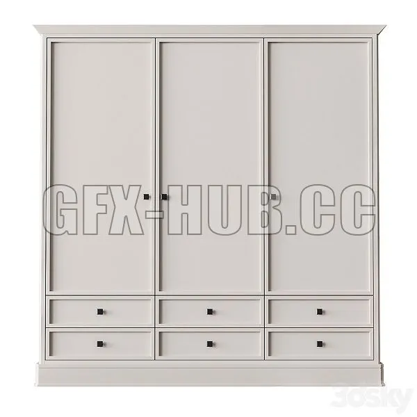 Three Door Wardrobe Ellington 3dsMax Model