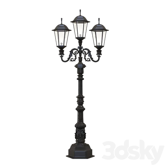 Three-horn street lamp 3DS Max Model