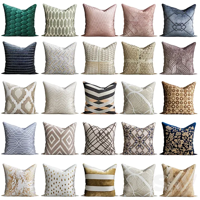 Throw pillow collections 3DS Max Model