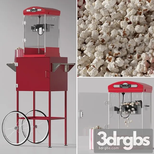 Throwback movie theater popcorn machine with cart 2 3dsmax Download