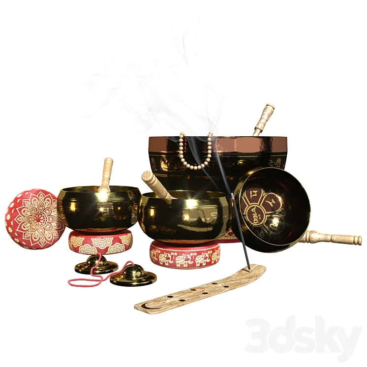 Tibetan Singing Bowls for SPA 3DS Max Model
