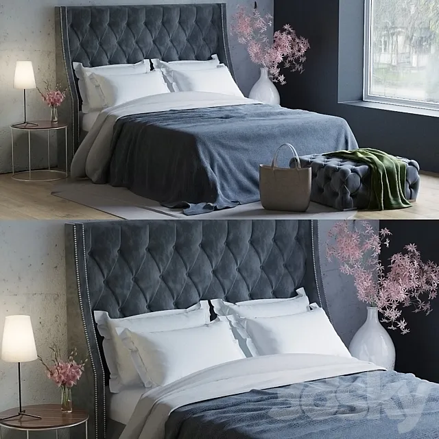 Tiffany bed decor 3ds Max