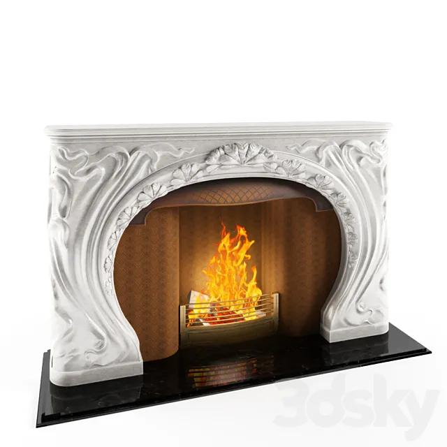 Tiffany Fireplace 3ds Max