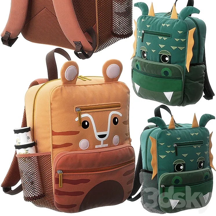 Tiger Dragon Backpack 3DS Max