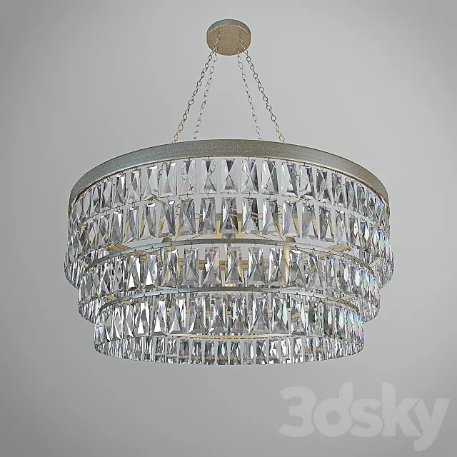 Tigermoth Clear Crystal Shallow Chandelier 3DS Max Model