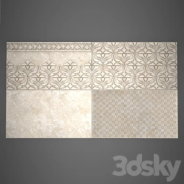 Tile AZULEJO EL MIJARES 28×50 3DS Max Model