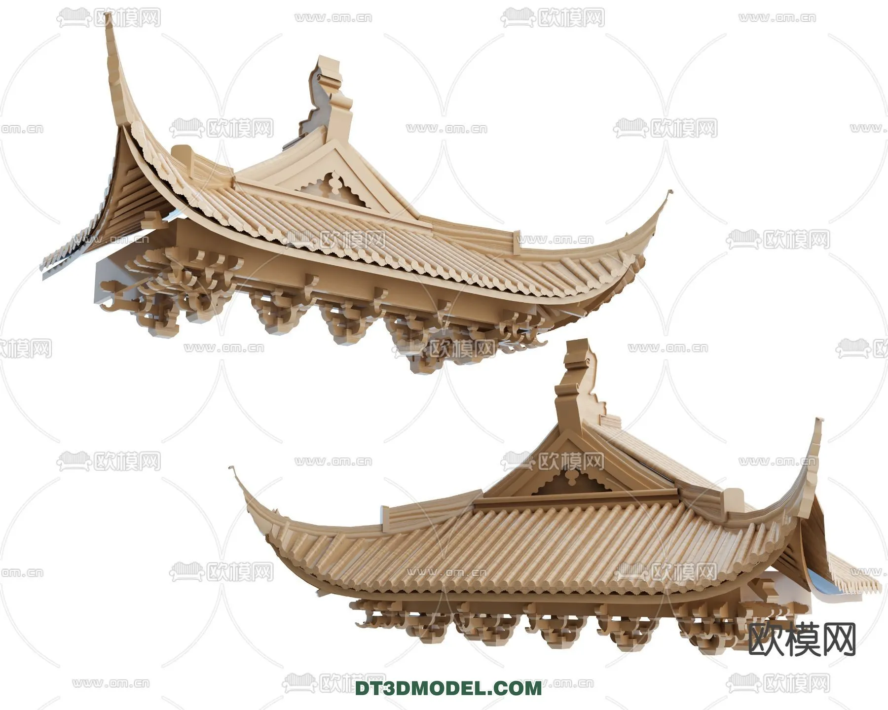 Tile Roof 3D Models – Chinese Style – 014