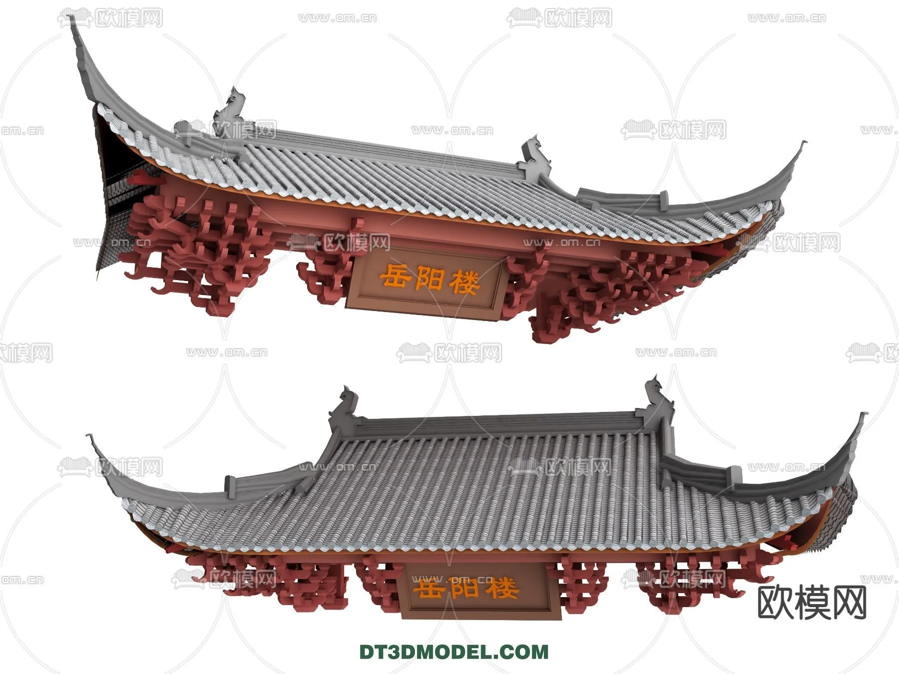 Tile Roof 3D Models – Chinese Style – 015