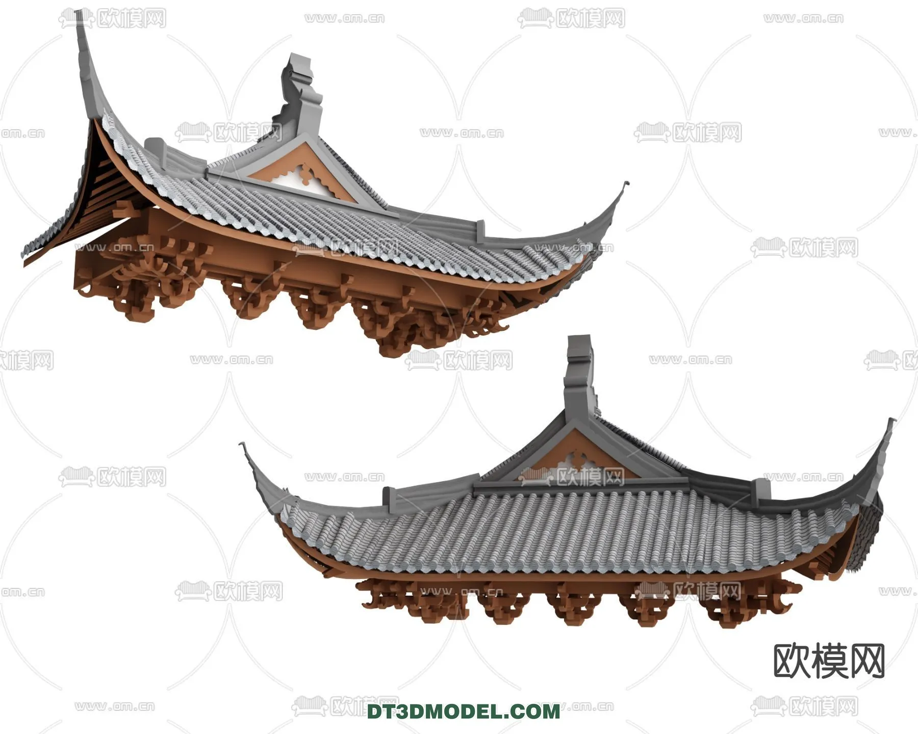 Tile Roof 3D Models – Chinese Style – 016