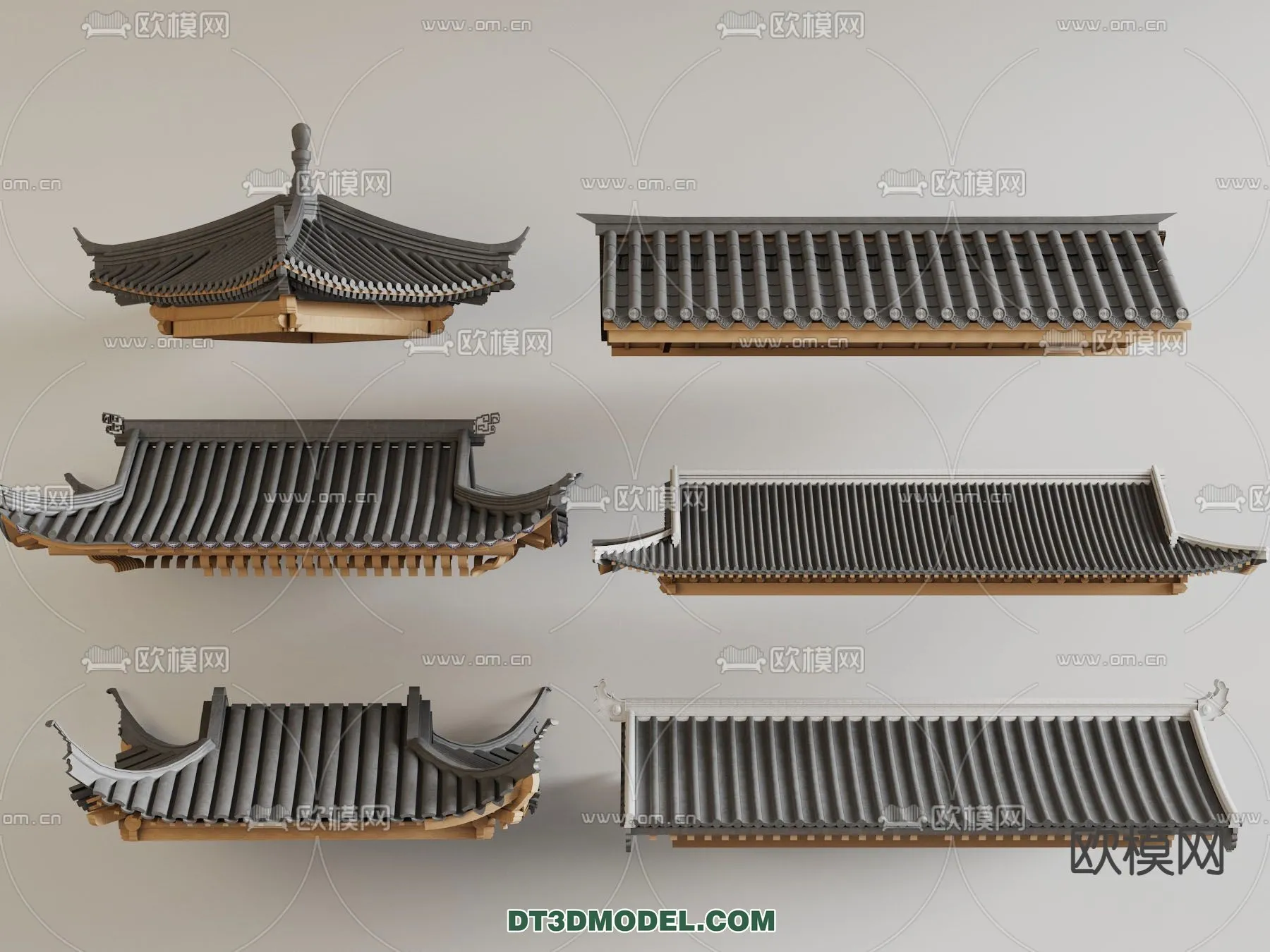 Tile Roof 3D Models – Chinese Style – 032