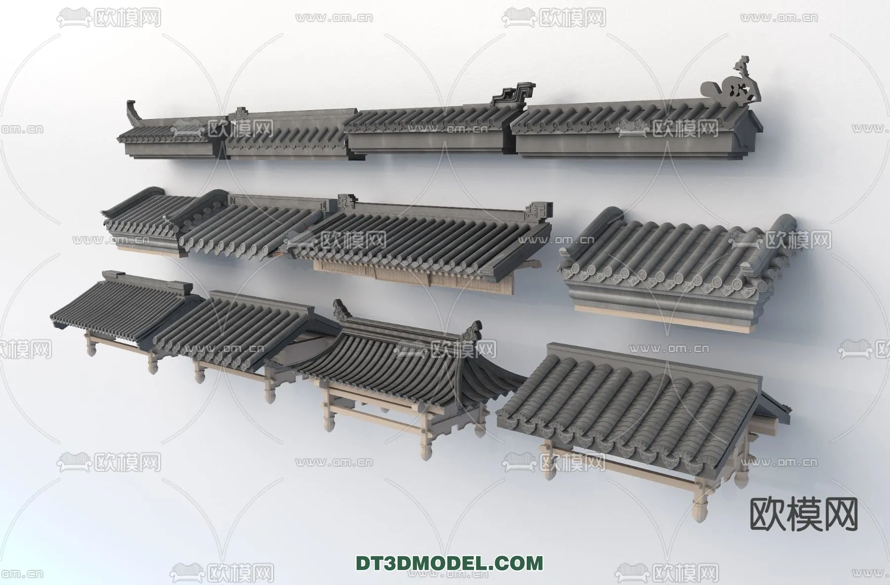 Tile Roof 3D Models – Chinese Style – 050