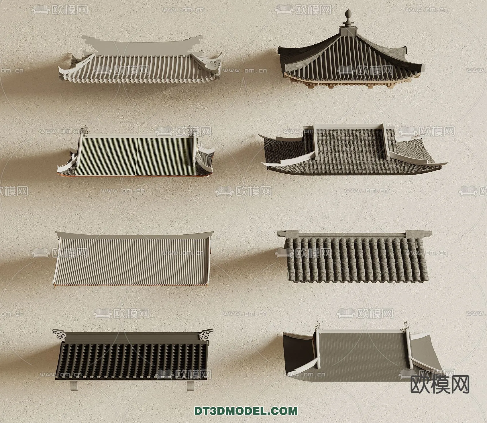 Tile Roof 3D Models – Chinese Style – 051