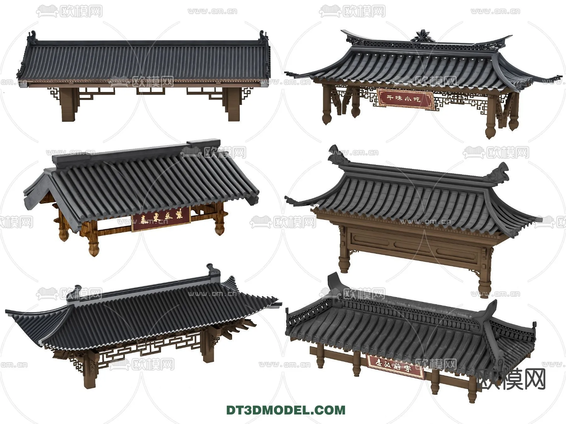 Tile Roof 3D Models – Chinese Style – 056