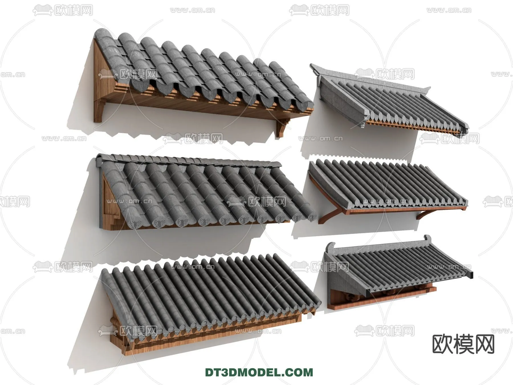 Tile Roof 3D Models – Chinese Style – 060