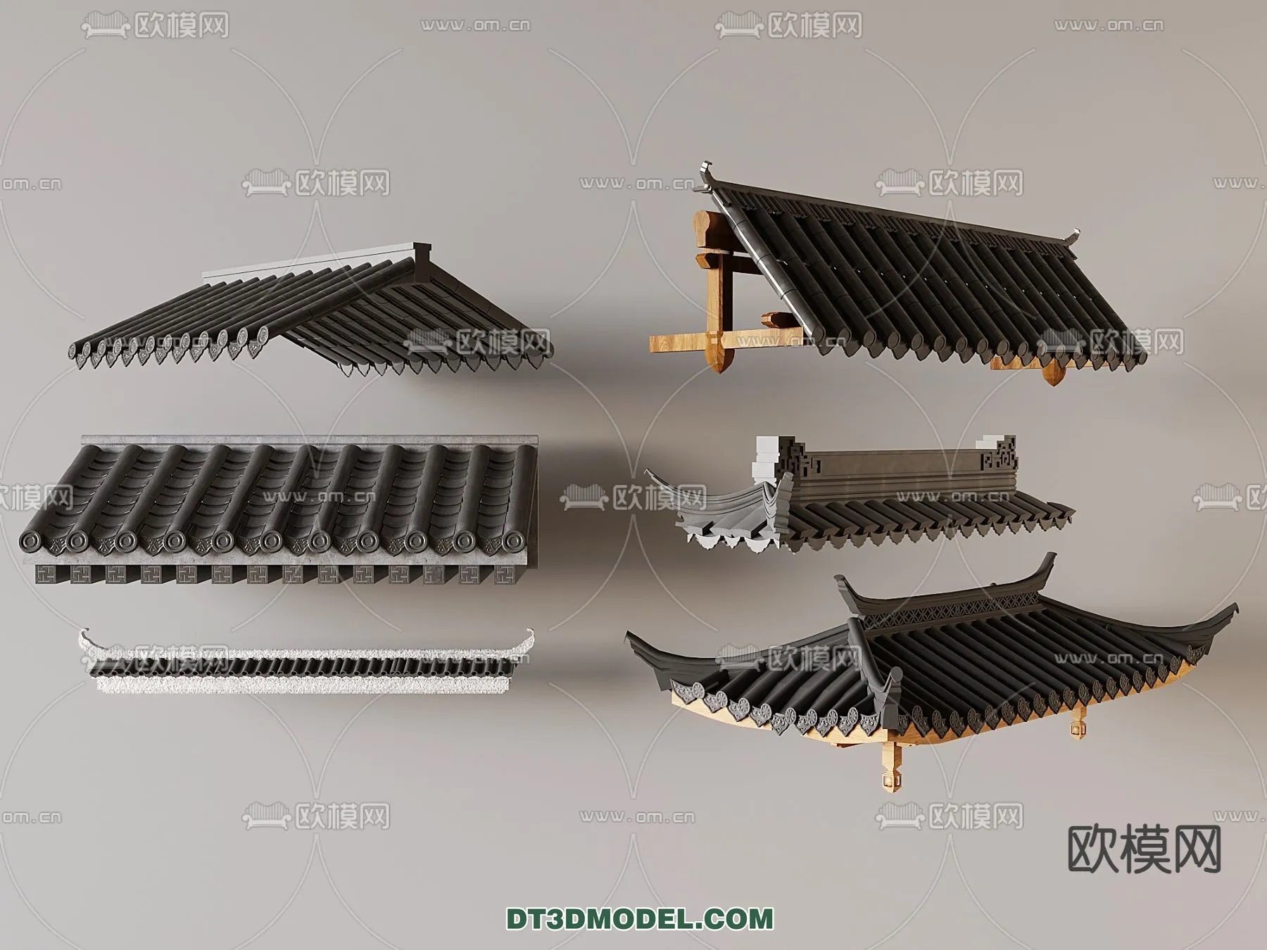 Tile Roof 3D Models – Chinese Style – 061