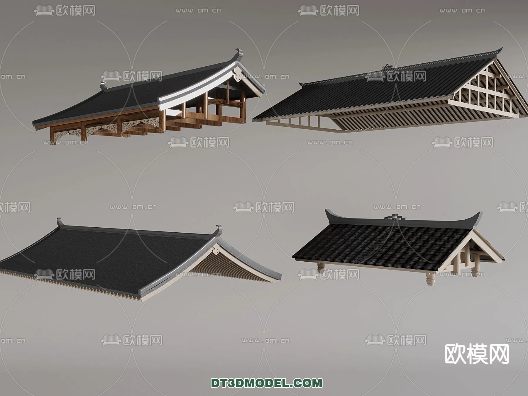 Tile Roof 3D Models – Chinese Style – 062