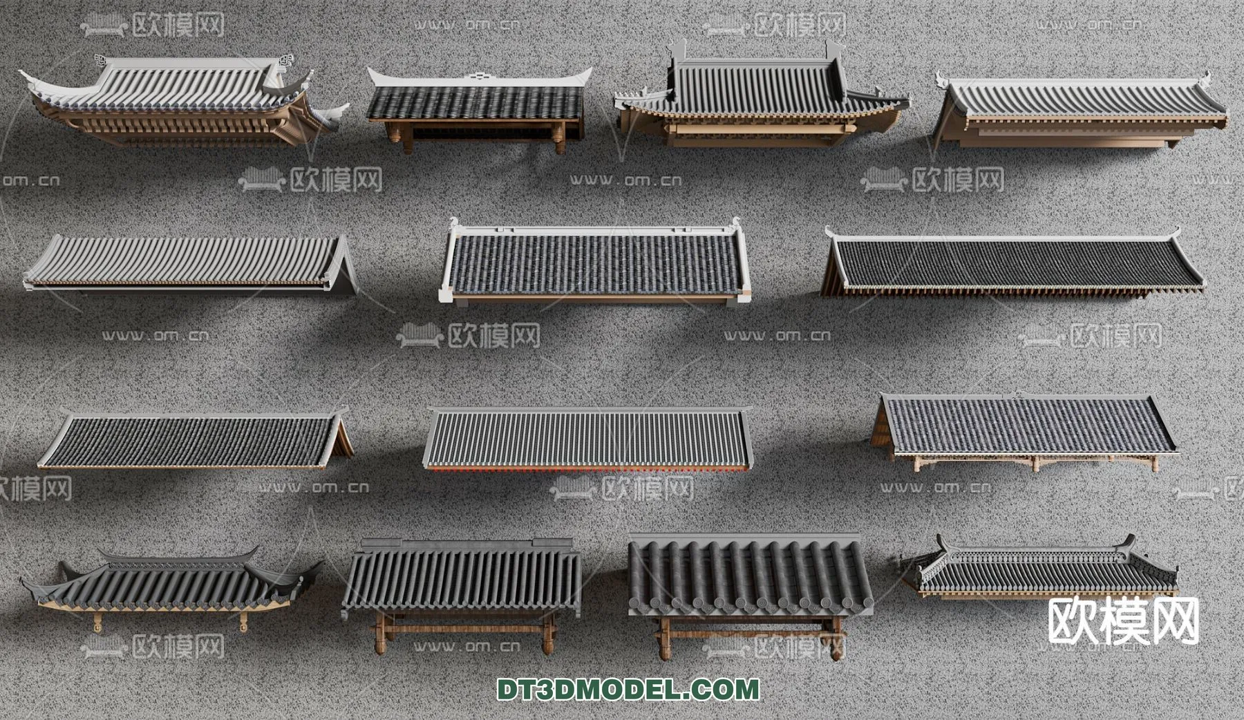 Tile Roof 3D Models – Chinese Style – 063