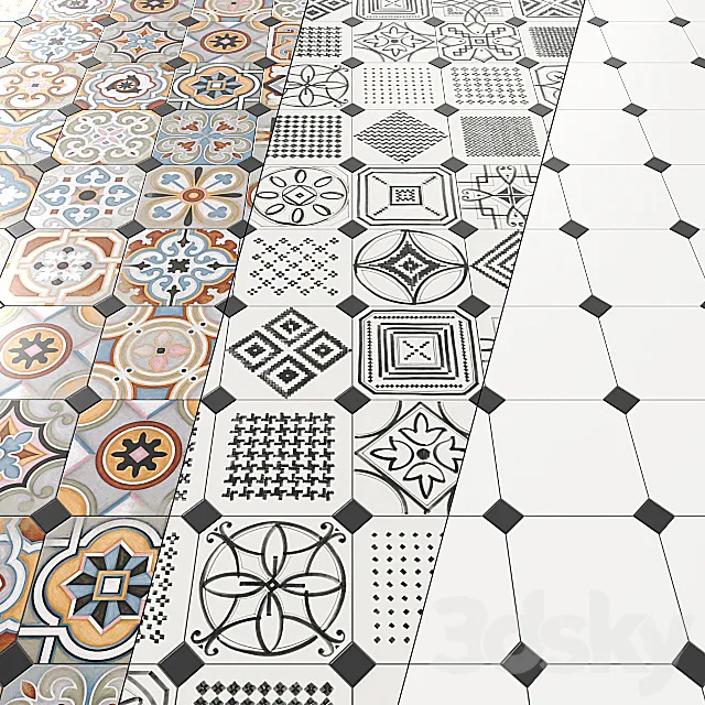 Tile Vives Vodevil (geometry). 3ds Max