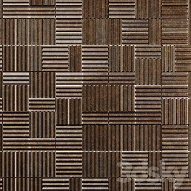 Tile wall Ariosto Ribbed Oxide Metal Rusty 3ds Max