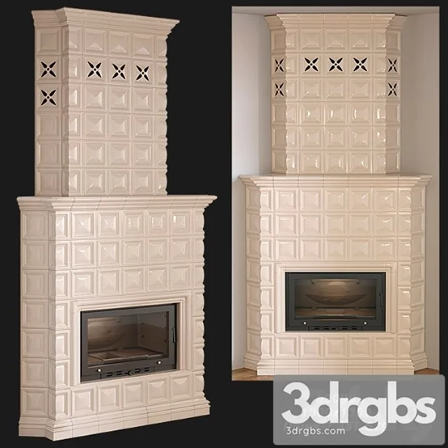 Tiled fireplace 03 3dsmax Download