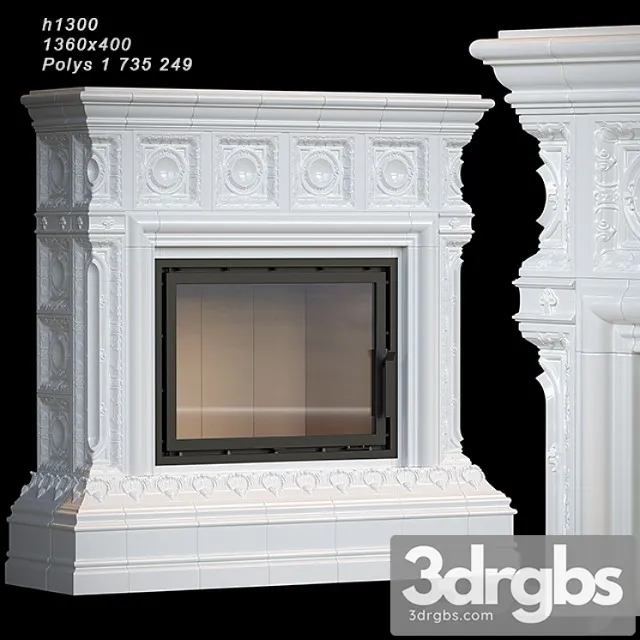 Tiled fireplace 04 3dsmax Download
